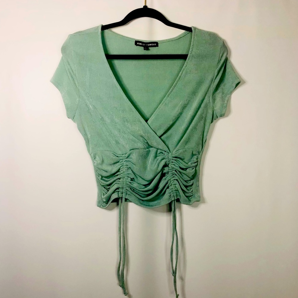 Almost Famous Large Mint Mid length crop top.